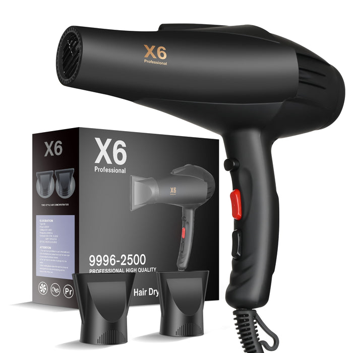 Xpreen Hair Dryers, Xpreen Portable 2000W Negative Ion Hair Dryers with Diffusers, Handle Foldable, 3 Nozzle, Overheat Protection, Blower Cold Air Hot Air for Women, Salon