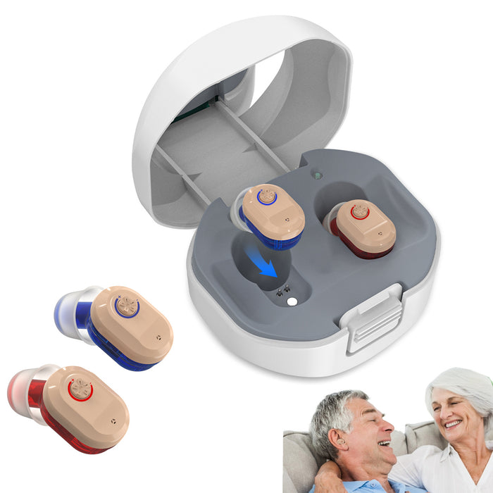 Doosl Hearing Aids for Ears, Rechargeable Hearing Amplifiers with Portable Charging Case, Noise Reduction, Volume Adjustable, in-Ear Hearing Devices for Seniors