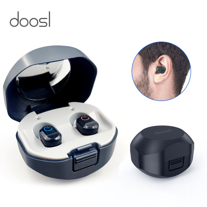 Doosl Hearing Aids for Ears, Rechargeable Hearing Amplifiers with Portable Charging Case, Noise Reduction, Volume Adjustable, in-Ear Hearing Devices for Seniors