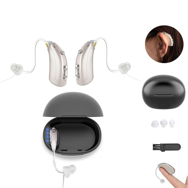 Vinmall Hearing Aids for Ears Rechargeable, Hearing Amplifier to Aid and Assist Hearing of Seniors and Adults, Noise Cancelling