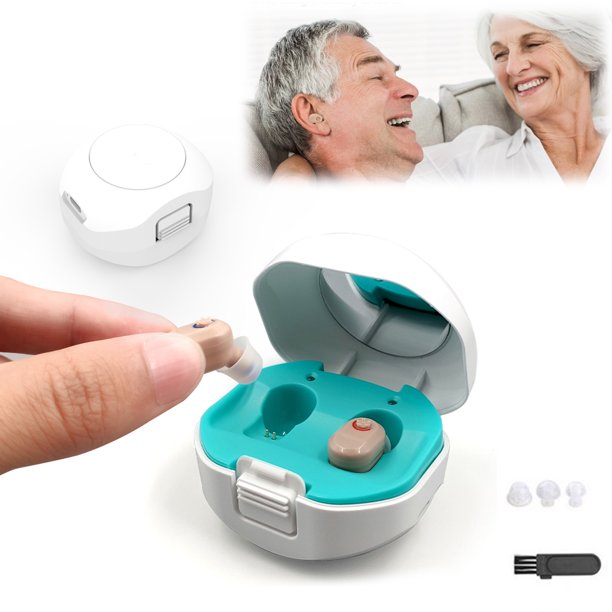 Vinmall Hearing Aids for Seniors, Mini Invisible Rechargeable Hearing Aids for Ears with Noise Cancelling for Adults or Seniors Volume Control