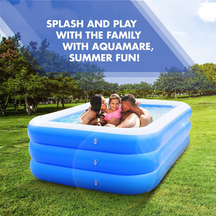 Ifanze 8.6 Foot Inflatable Family Pool,Rectangle Swimming Pool