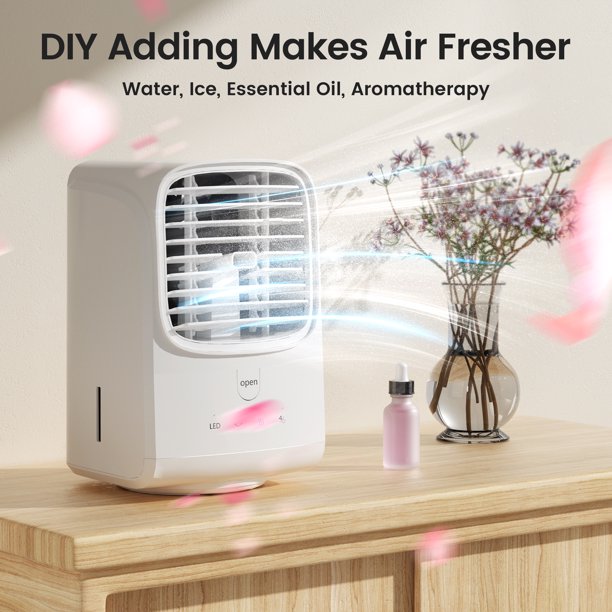 Oscillating Tower Fan, Beenate Retro Table Fan with 3 Wind Speeds Personal Air Conditioner Humidification Tower Fan