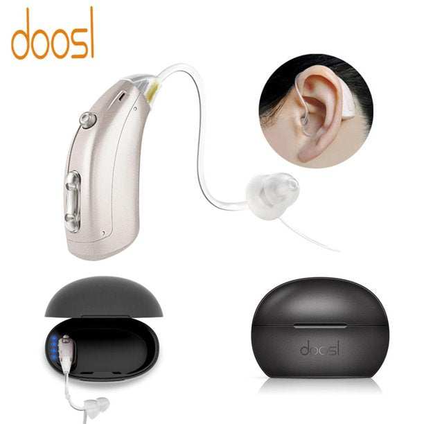 Hearing Aids for Ears, 1PCS USB Rechargeable Digital Hearing Aids for Seniors with Noise Reduction, Voice Enhancer Aids with Charging Case, Universal Fit Behind the Ear for Adults Seniors