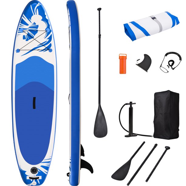 Stand Up Paddle Board 10¡¯x 30¡± x 6¡± Ultra-Light (19lbs) Inflatable Paddleboard with ISUP Accessories, Three Fins, Adjustable Paddle, Pump, Backpack, Leash, Waterproof Phone Bag