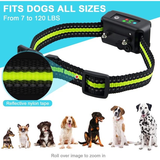 Vinsic No Shock Bark Collar, Training Collar for Dogs, with Beep Vibration Shock , Adjustable for Small Medium Large Dogs, No Harm Shock Smart Detection, Rechargeable, Automatic Anti Barking