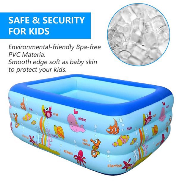 Inflatable Swimming Pool, Kiddie Swimming Pools, Family Swimming Pool Home Backyard Outdoor Bathing Tub Inflatable Paddling Pools Summer for Adult and kids