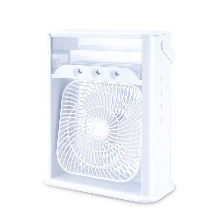 Personal Air Cooling Fan with 3 Adjustable Wind Speed & 7 Color LED Light, White