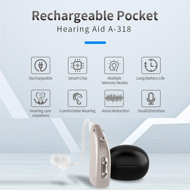 Vinmall Hearing Aids for Seniors,2Pcs Rechargeable Hearing Aids for Ears,Audio Sound Amplrifie Ears Devices With Volume Control for Adults Mild, Moderate Hearing Loss