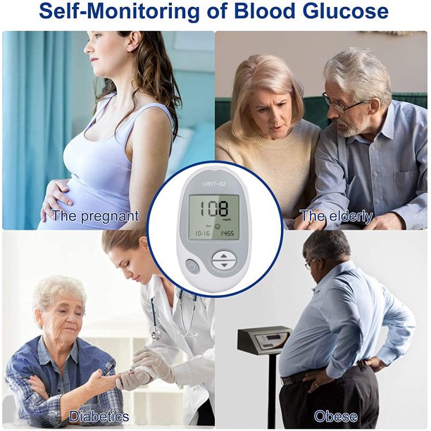 Blood Glucose Monitor Kit Diabetes Testing Kit with Blood Glucose Meter 100 Blood Test Strips 100 Counts 30 Gauge Lancets and Carrying Case Control Solution Lancing Device