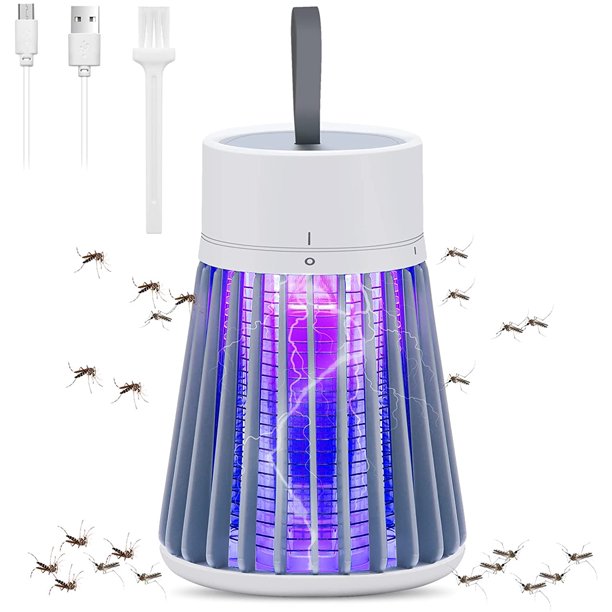 Rechargeable Bug Zapper, UV Lamp Fly Mosquito and Fly Killer with Colorful LED Light for Home Bedroom Outdoor Camping