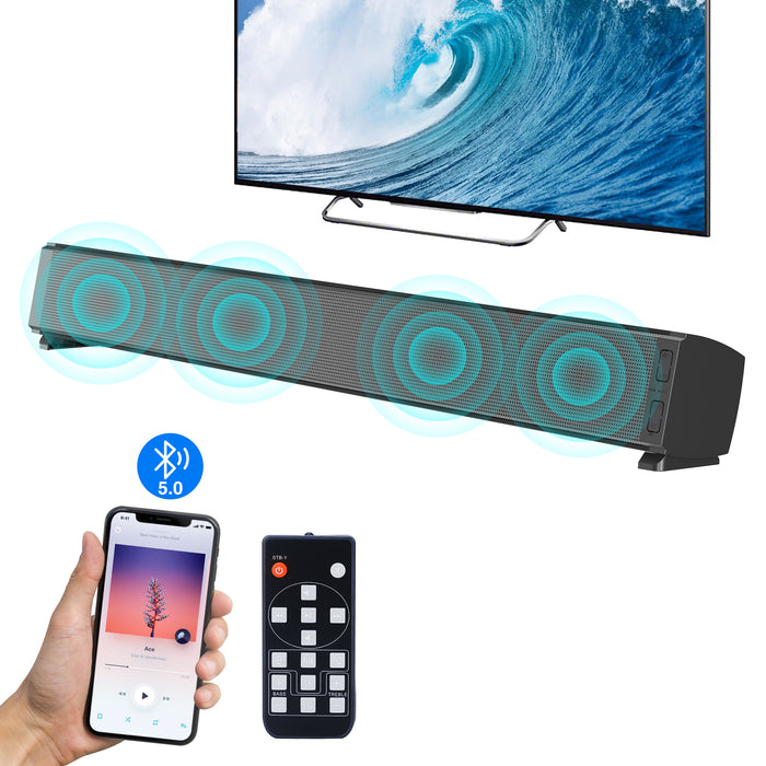 Sound Bar for TV, Doosl Surround Sound System Bluetooth Speakers, 23.6 Inch TV Soundbar, Includes Remote Control