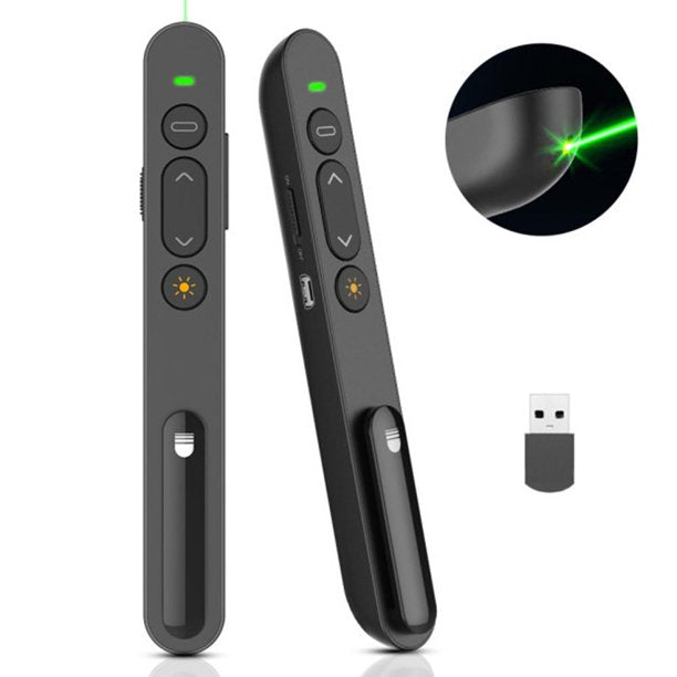 Doosl Wireless Presenter Remote,Presentation Clicker with Hyperlink Volume Remote Control PowerPoint Ofifice Presentation Clicker for Keynote/PPT/Mac/PC(Battery Included)