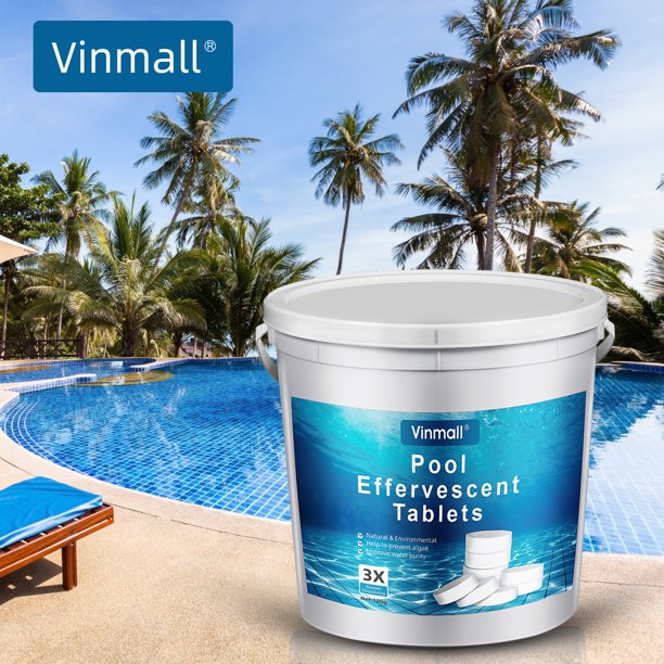 Vinmall 180 Pcs Long Lasting Chlorine Tablets for Swimming Pool or Spa