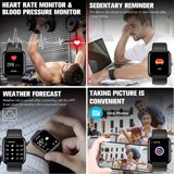 Smart Fitness Watch for Men Women, IP68 Waterproof Fitness Tracker with Heart Rate Monitor, Step Counter Smartwatch Compatible for Android Phones