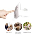 Hearing Aids for Adults Seniors, Rechargeable Hearing Assist with Earbuds Voice Enhancer Noise Cancelling 1 pair