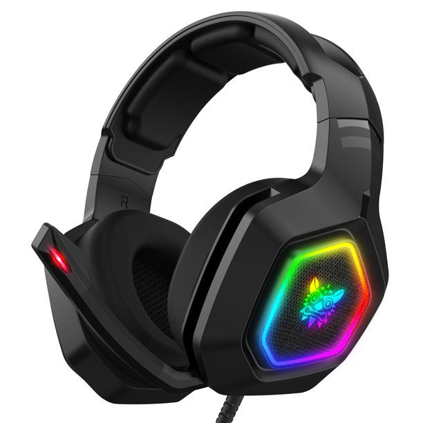 Gaming Headset,ONIKUMA Stereo Bass Surround RGB Noise Cancelling Headphones Over Ear with Mic,for PS4 Xbox One PC Switch Tablet Smartphone