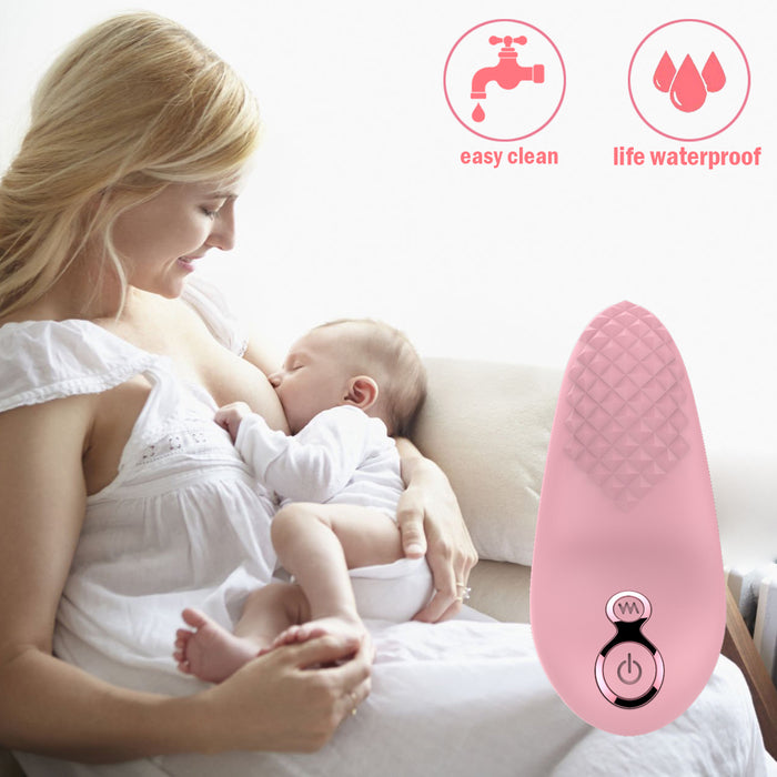 IFanze Warming Lactation Massager, 9 Frequency Modes Silicone Breastfeeding Essentials Breast Massage Machine, Pink