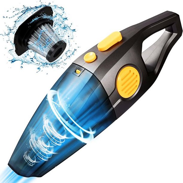 Portable Car Vacuum Cleaner Cordless Rechargeable, autoYet Wet Dry Vacuum with Washable HEPA Filter