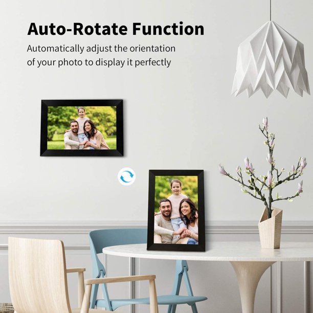 Digital Picture Frame 10.1 Inch WiFi Digital Photo Frame with IPS Touch Screen,16GB Storage, Auto-Rotate, Easy to Share Photo/Video via Frameo App from Anywhere