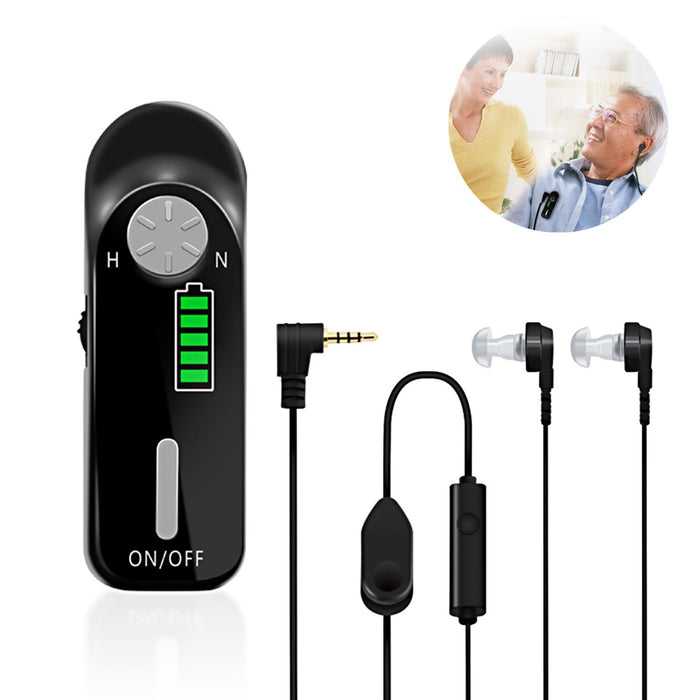 Hearing Aids for Ears, Clip-on Rechargeable Hearing Device for Seniors, Volume Adjustable, Black