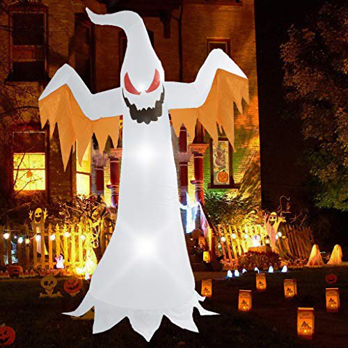 Halloween Inflatables White Ghost 8 Feet, Spooky Outdoor Decorations Blow up Ghost for Yard Patio Lawn Garden Home House Decor