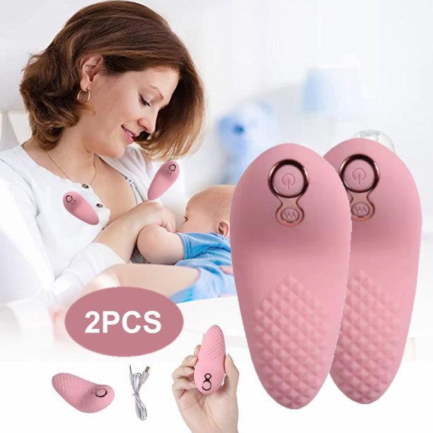 Vinmall Lactation Massager for Breastfeeding Support 9 Vibration Modes for Breast Pump , Clogged Ducts , Mastitis, Improve Milk Flow ,Pink , 2Pcs