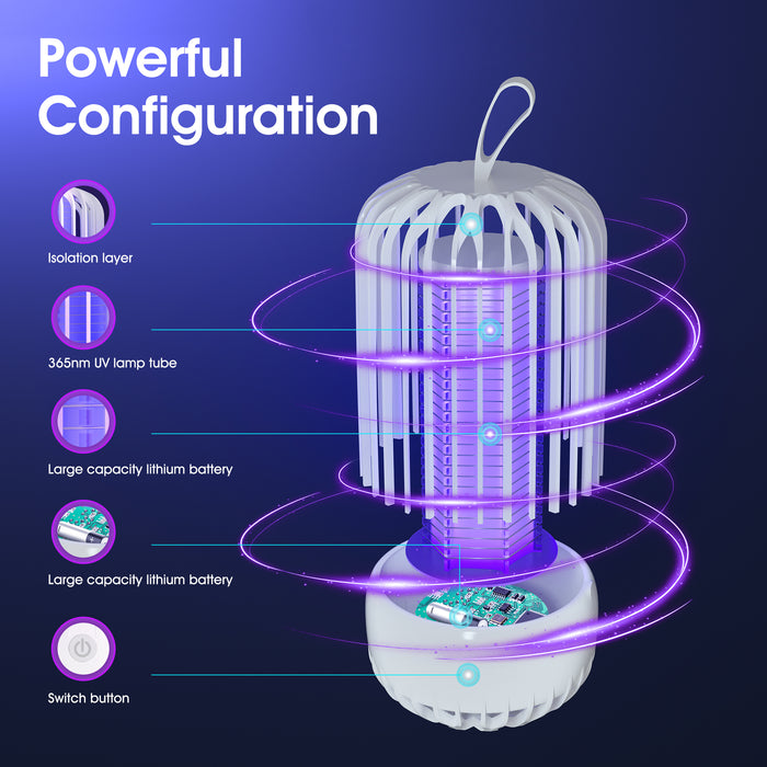 Electric Bug Zapper for Indoor Outdoor, 3000V High Powered UV Light Mosquito Zapper Killer with Night Light for Bedroom, Home, Patio, Backyard, Camping