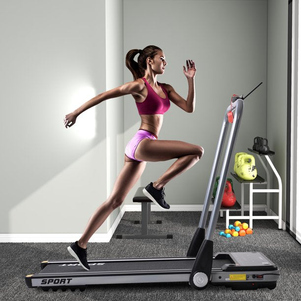 Vinmall 2.5HP Horizontally Foldable Electric Treadmill Motorized Running Machine, Silver