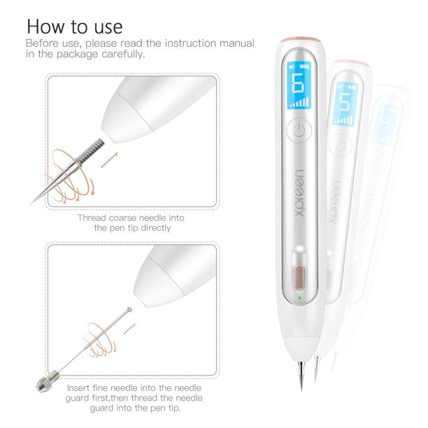 Skin Tag Remover Professional Wireless Rechargeable Mole Freckle Mole Remover Skin Tag Spot Eraser Pro Beauty Sweep Spot Pen Kit With LED Screen and Spotlight