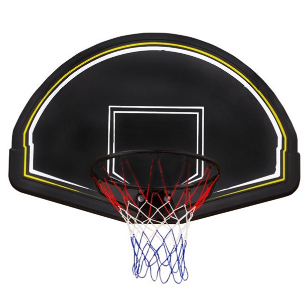 Wall Mount Basketball Backboard Hoop Shatterproof Metal Goals Hoop Rim and Net Set for Outdoor Indoor Sports, 44"