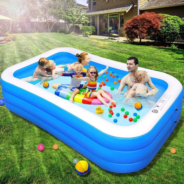 Inflatable Pool,JoRocks 106" x 72" x 25" Swimming Pools Inflatable Kid Pools Blow up Pool Family Pool for Baby, Kiddie, Adult ,Outdoor Garden Backyard Ground Party,Backyard Pool for Family