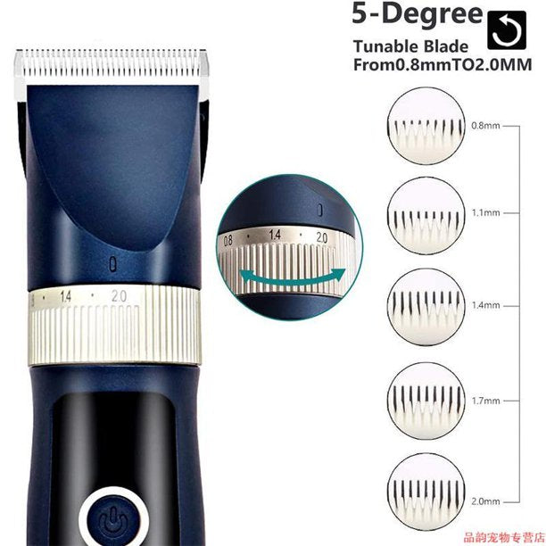 Dog Shaver Clippers Low Noise Rechargeable Cordless Electric Quiet Hair Clippers Set for Dogs Cats Pets