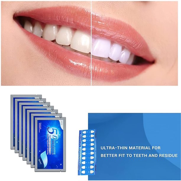 Teeth Whitening Strips, Non-Sensitive Formula Peroxide Free Teeth Whitening Kit, Effective Remove Teeth Stain and Keep Gum Tooth Whitening Kit Mint Flavor 56pcs