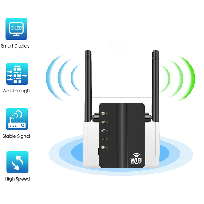 WiFi Range Extenders Signal Booster 1000Mbps for Home, WiFi Booster Repeater 2.4GHz WPS Wireless Signal Strong Penetrability, Wide Range of Signals(3500 sq.ft)