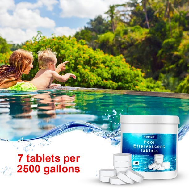 180Pcs Pool Chlorine Tablets, Chlorine Tablets with Floating Chlorine Dispenser, for Swimming Pool, Spas and Hot Tubs Cleaning, White