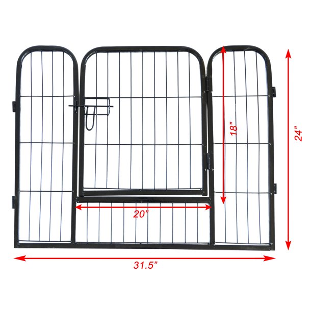 Vinmall 16 Panels Metal Dog Playpen Foldable Pet Dog Outdoor Indoor Exercise Large Fence Barrier Playpen Kennel , 25"H,S2