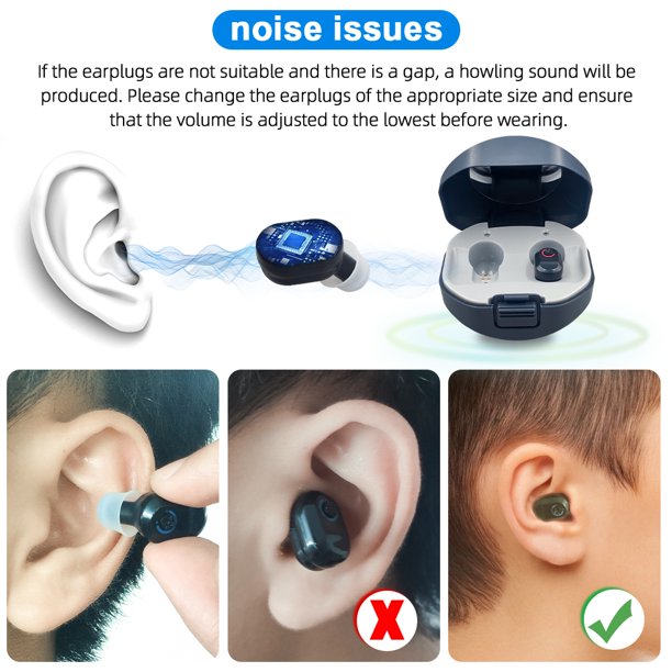 Hearing Aids for Seniors, Rechargeable Mini In-Ear Digital Hearing Aids for Seniors, 1 Pair