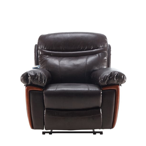 Orisfur Massage Recliner PU Leather Lounge with Heat and Massage Vibrating Sofa Chair (Brown)