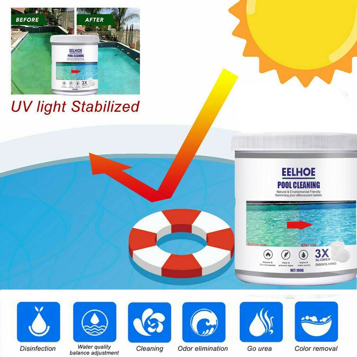 180 Pieces Chlorine Tablets with Floating Chlorine Dispenser, Pool Supply Pool Floating Collapsible Chlorine 5" Tablet Chemical Dispenser for Indoor Outdoor Pool Spa Hot Tub Fountain