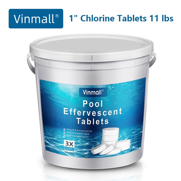 Vinmall 1" Chlorine Tablets Swimming Pools, 11 lbs