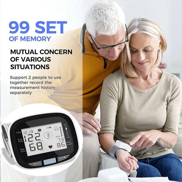 Blood Pressure Monitor Upper Arm Automatic Digital Blood Pressure Machine with Adjustable Cuff and Large Screen Blood Pressure Kit for Home Use