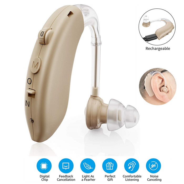 Hearing Aid ,Suitable For Any Ear Shaped,Working 48 Hours in A row.,Volume Control,USB Rechargeable，Adjustable Sound Hearing Amplifier for Elderly Hearing Loss，with Noise Cancelling