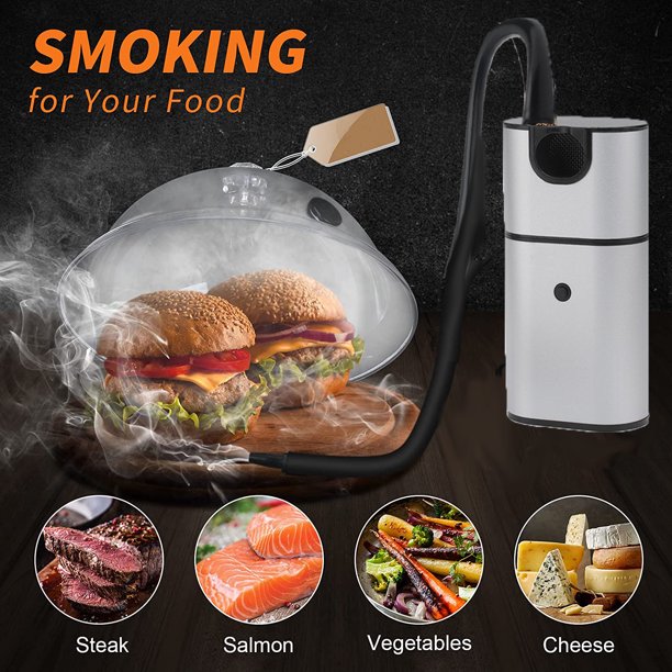 Kitchen Cocktail Smoker - Includes Wood Chips, Smoking Gun for Smoke Meat, Drink and Food Indoor Infuser, Ultimate Sous Vide Foodie Accessories Gift