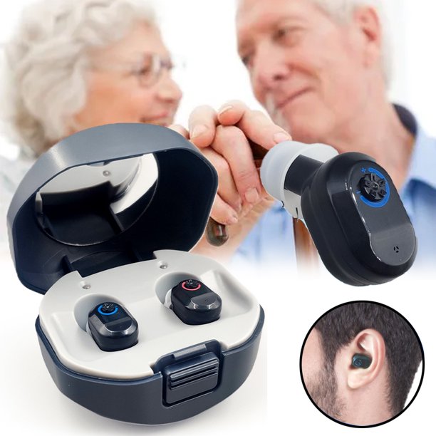 Hearing Aids for Seniors, Rechargeable Mini In-Ear Digital Hearing Aids for Seniors, 1 Pair