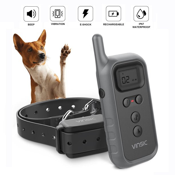 Dog Training Collar, Humane, No Shock Barking Collar with Remote Control, Vibration & Beep Modes for Small, Medium, Large Dogs Breeds, Adjustable Waterproof No Harm