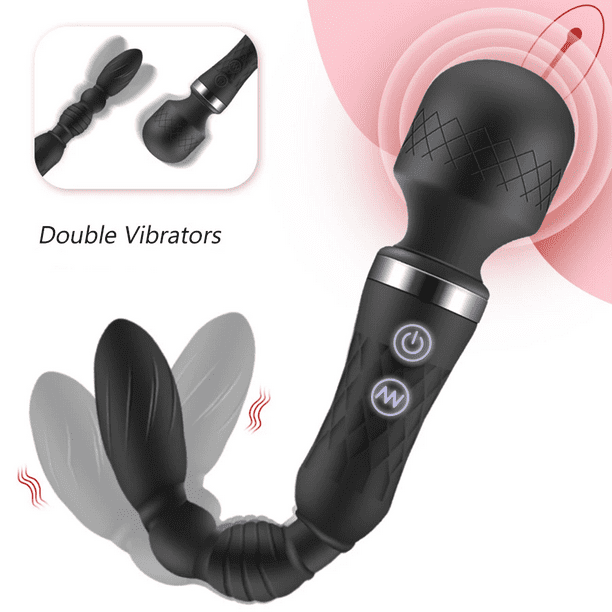 G-spot Vibrator for Woman, 10 Modes Double Heads Vibrating Wand Anal Plug Vibrator Masturbation Adult Sex Toys