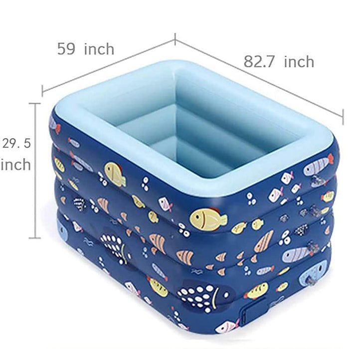 Inflatable Swimming Pool, Inflatable Kiddie Pool, Full-Sized Family Lounge Pool, Family Swimming Pool Above Ground for Baby, Kids, Adults, Toddlers for Ages 3+, Outdoor, Garden, Backyard