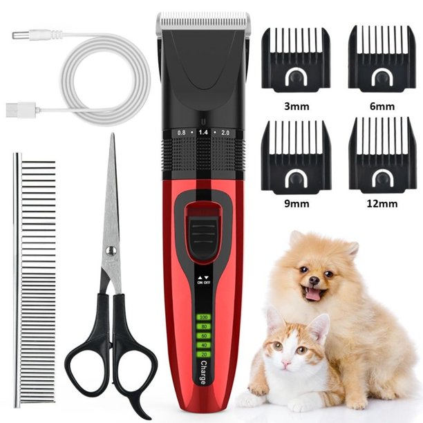 Pet Grooming Clippers Kit with Scissor and Comb, Cat Dog Grooming Supplies, Dog Shears