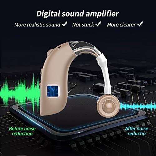 Hearing Aid for Seniors and Adults, Digital Hearing Amplifier with Adjustable Volume and Noise Reduction